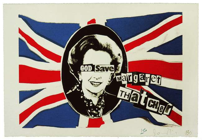 BILLY CHILDISH & JAMIE REID God Save Margaret Thatcher screenprint